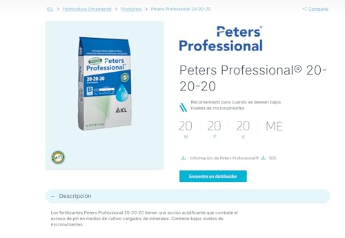 Peters Professional formula 20-20-20 para Desarrollo y crecimiento