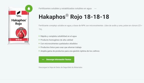 Hakaphos Rojo 18-18-18- Soluble en Agua