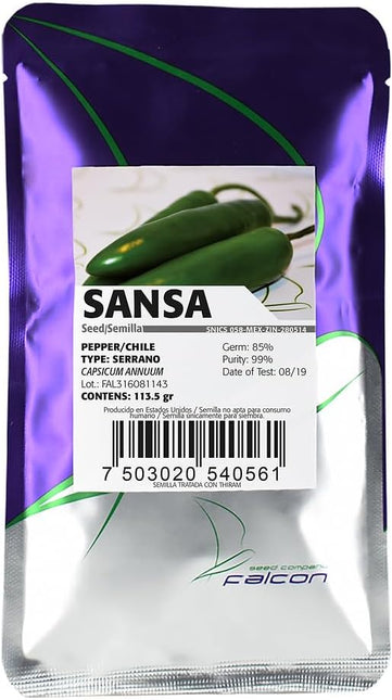 Semillas de chile serrano para cultivar, excelente forma 1/4 de libra, listo para cultivar con mas de 20,000 semillas