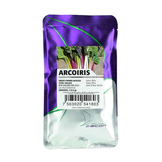 Semillas de acelga tipo cálico "Arcoíris " 1/4 de Libra - semilla ya lista para cultivar y tratada, excelente calidad - miles de semillas
