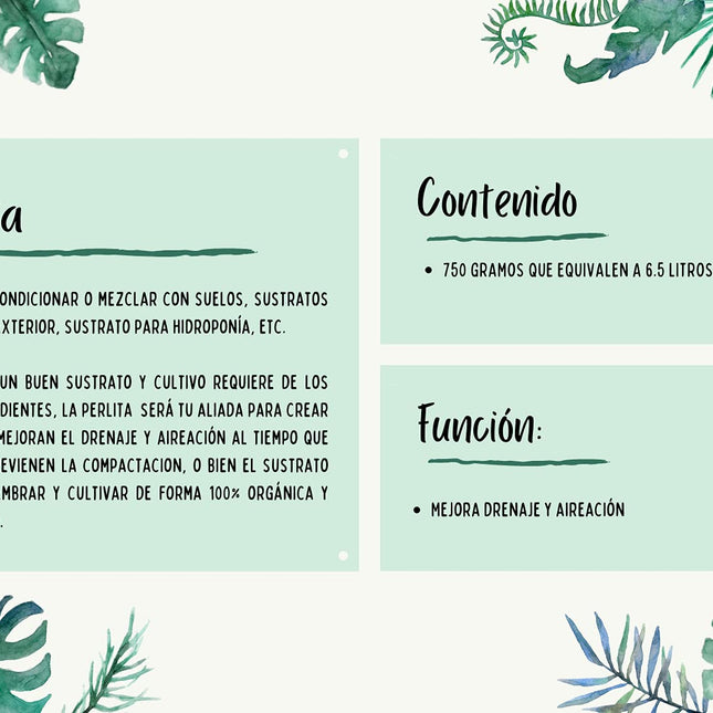Perlita (Agrolita) Orgánica 6.5L Sustrato Multipropósito