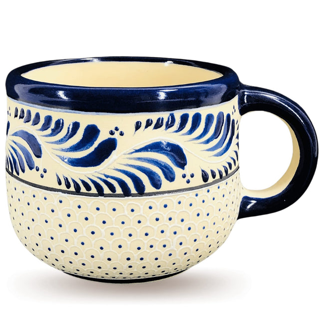 Hermosa Taza para Café Té, de Cerámica tipo Talavera, Hecha a Mano por Artesanos en México (399 ml)