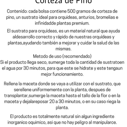Sustrato de Corteza de Pino Natural 500gr