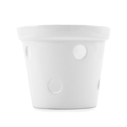 Maceta de Cerámica para Orquídea, Esmalte Blanco. Producto Artesanal Hecho en México.