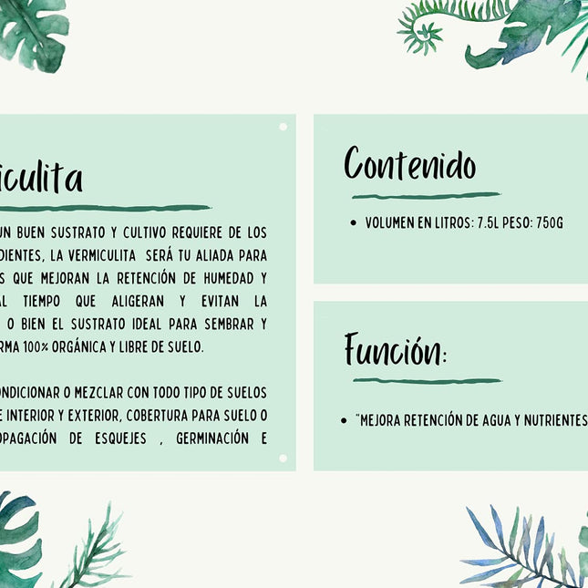 Vermiculita Natural Y Orgánica 7.8L Sustrato De Calidad