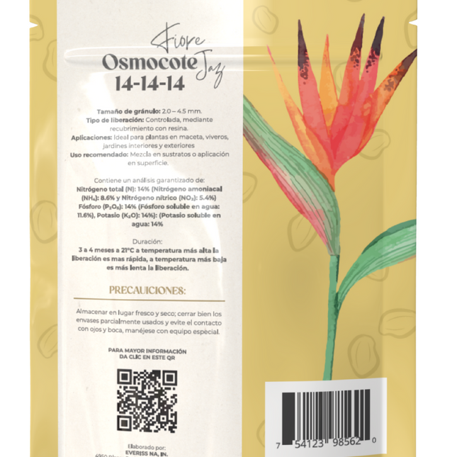 Osmocote 14-14-14 Premium – Fertilizante de Lenta Liberación (3 a 4 Meses) – Everris